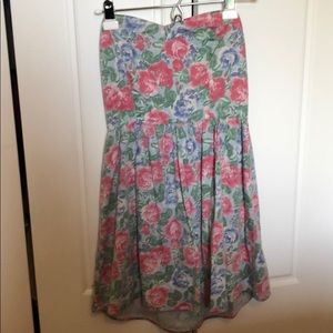 Forever 21 Strapless Floral Denim